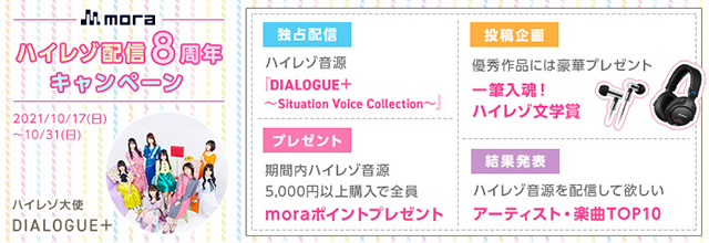 DIALOGUE+が「mora ハイレゾ配信8周年記念キャンペーン ハイレゾ大使」に就任！　ポイントプレゼントや投稿企画「ハイレゾ文学賞」も実施 - 画像一覧（3/6）