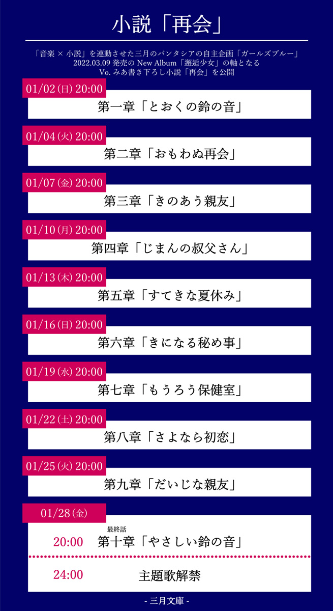 三月のパンタシア、ニューアルバム『邂逅少女』の軸となる、みあ書き下ろし小説「再会」Webにて公開スタート - 画像一覧（4/4）