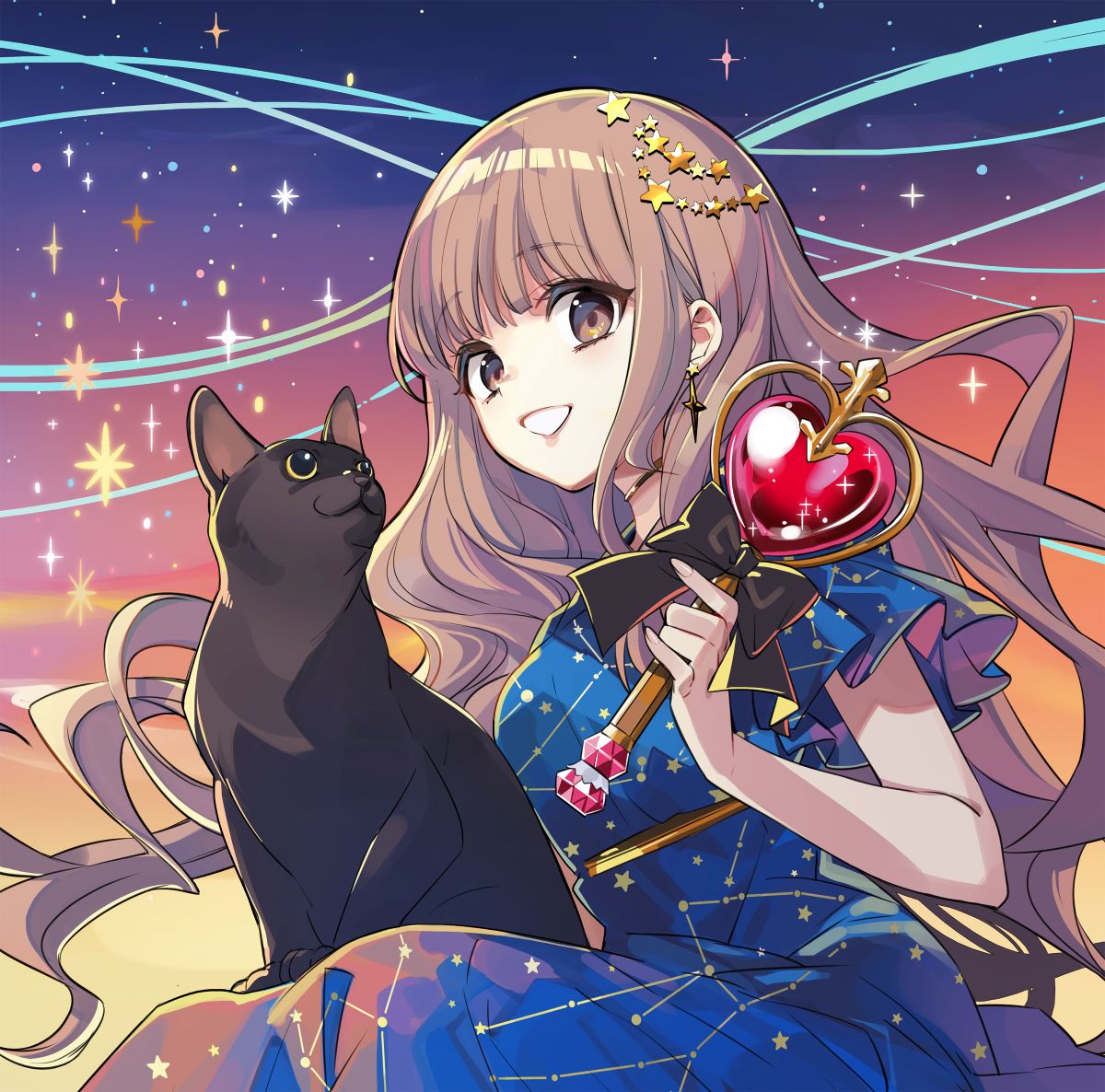 中川翔子、歌手デビュー20周年記念シングル「Twilight Magic」通常盤ジャケットは、TVアニメ『黒猫と魔女の教室』描きおろしイラストに！ - 画像一覧（2/6）