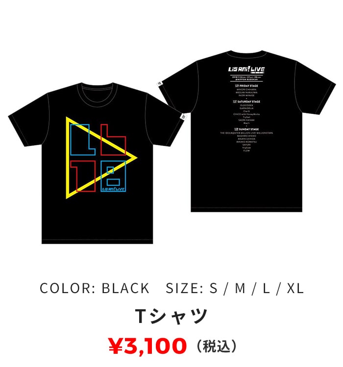 Tシャツ COLOR:BLACK SIZE:M/L/XL 3,100円（税込）