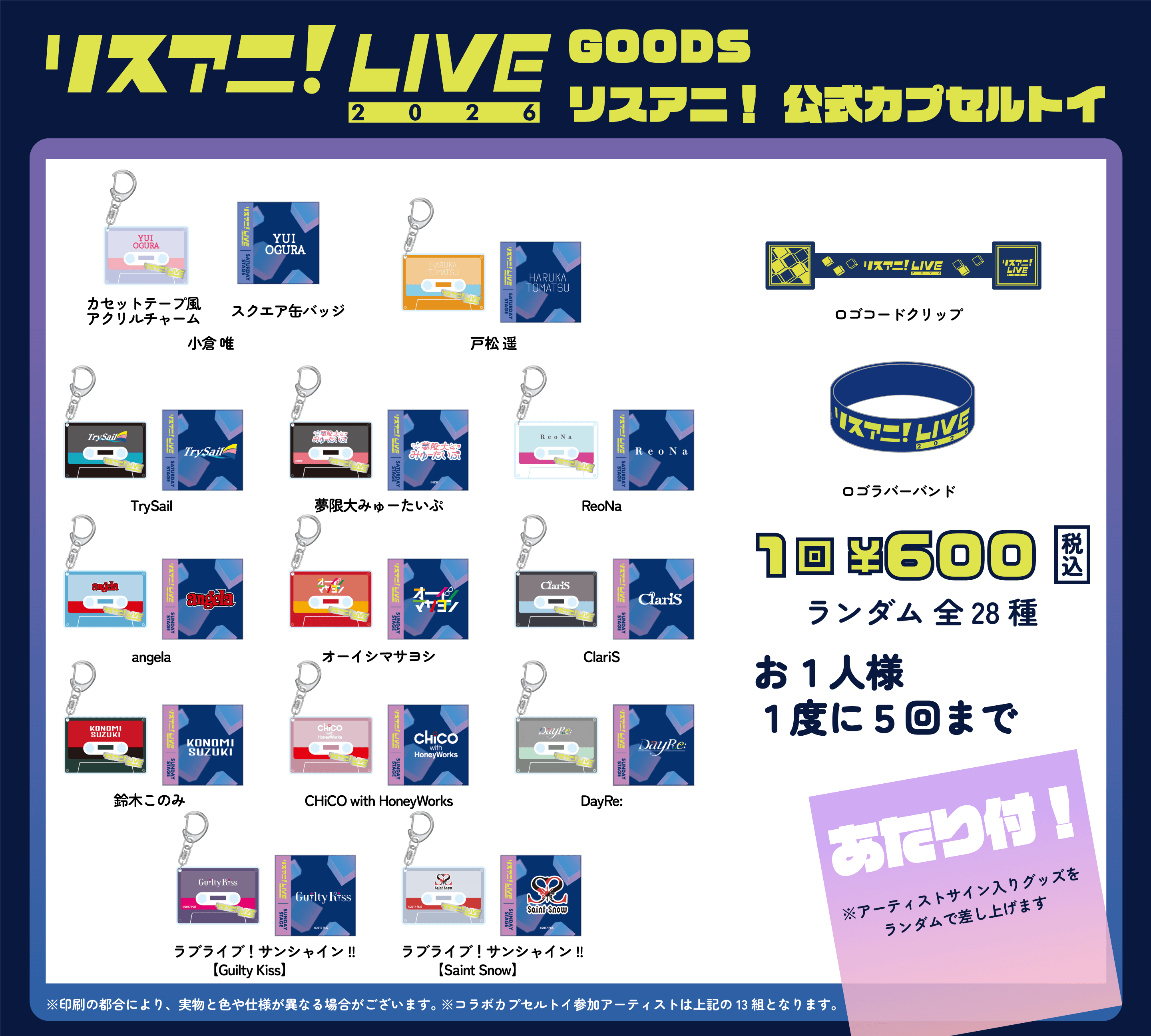 リスアニ! 公式カプセルトイ